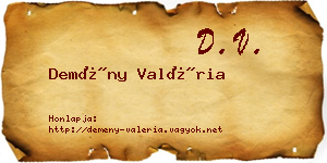 Demény Valéria névjegykártya